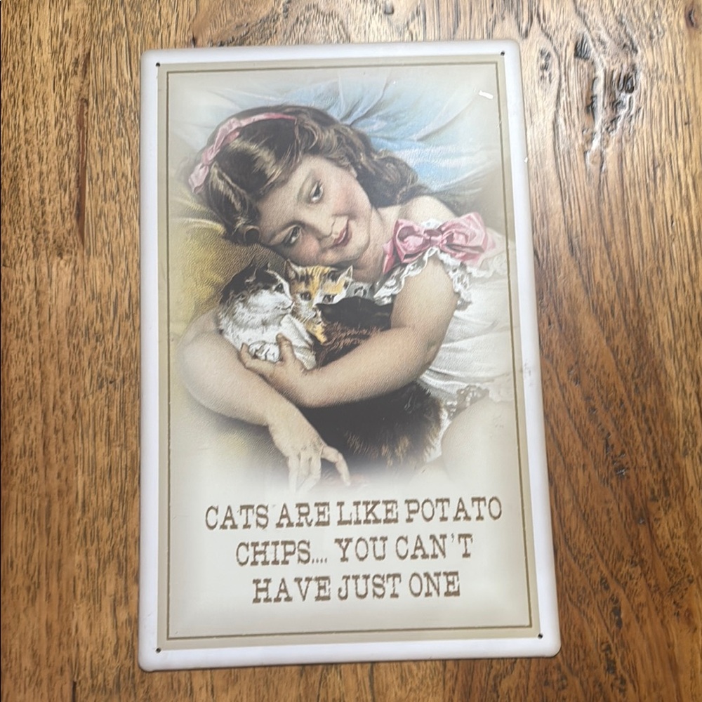 Vintage Style Cat Lover Metal Sign